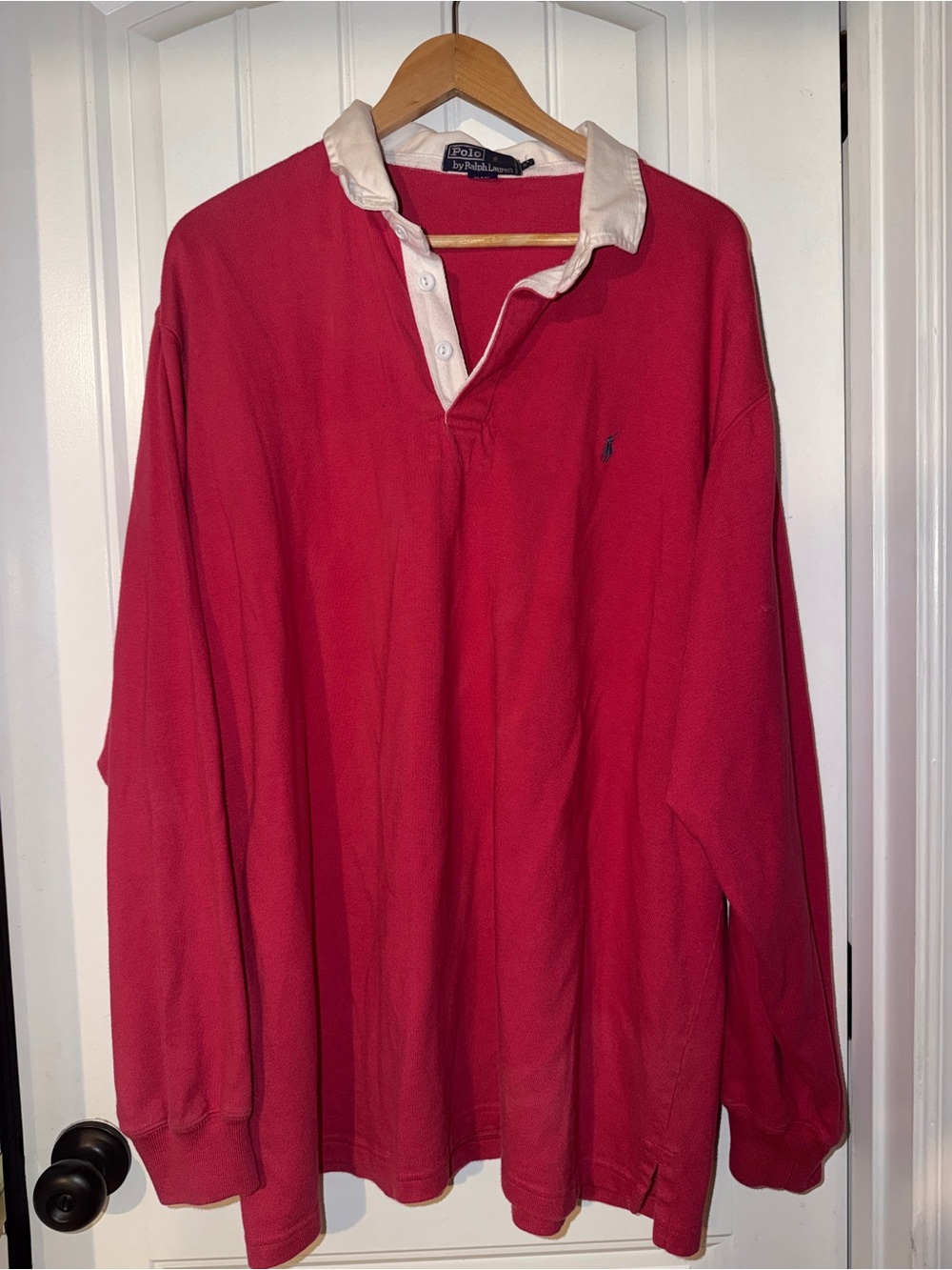 Polo Ralph Lauren Vintage Rugby Shirt Men’s XL Pink Long Sleeve